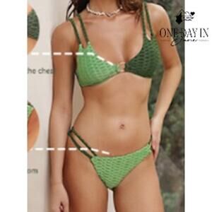 Zaful Ring Front Textured Bikini Swimsuit Size 10